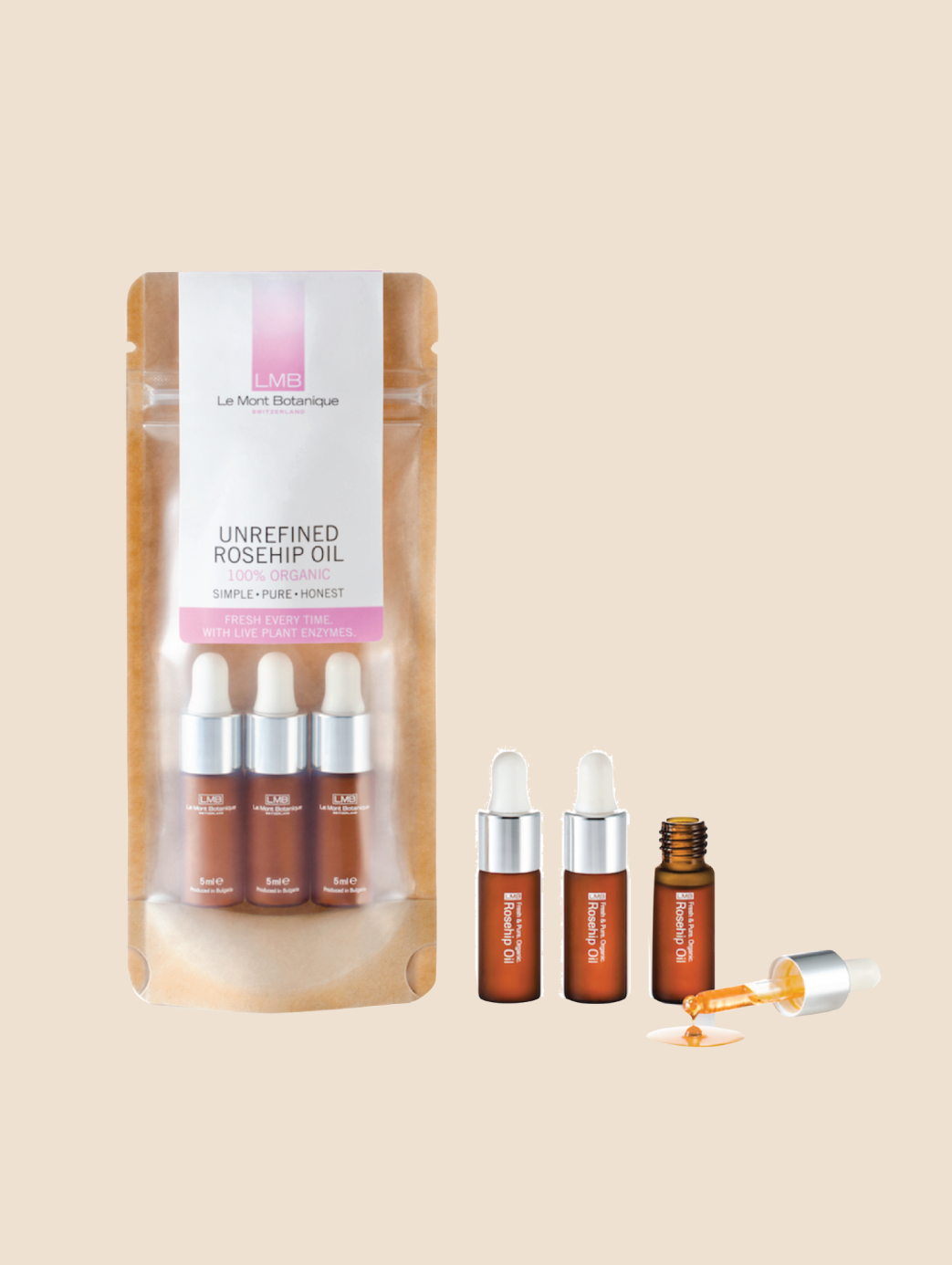 100% Pure Unrefined Rosehip Seed Oil